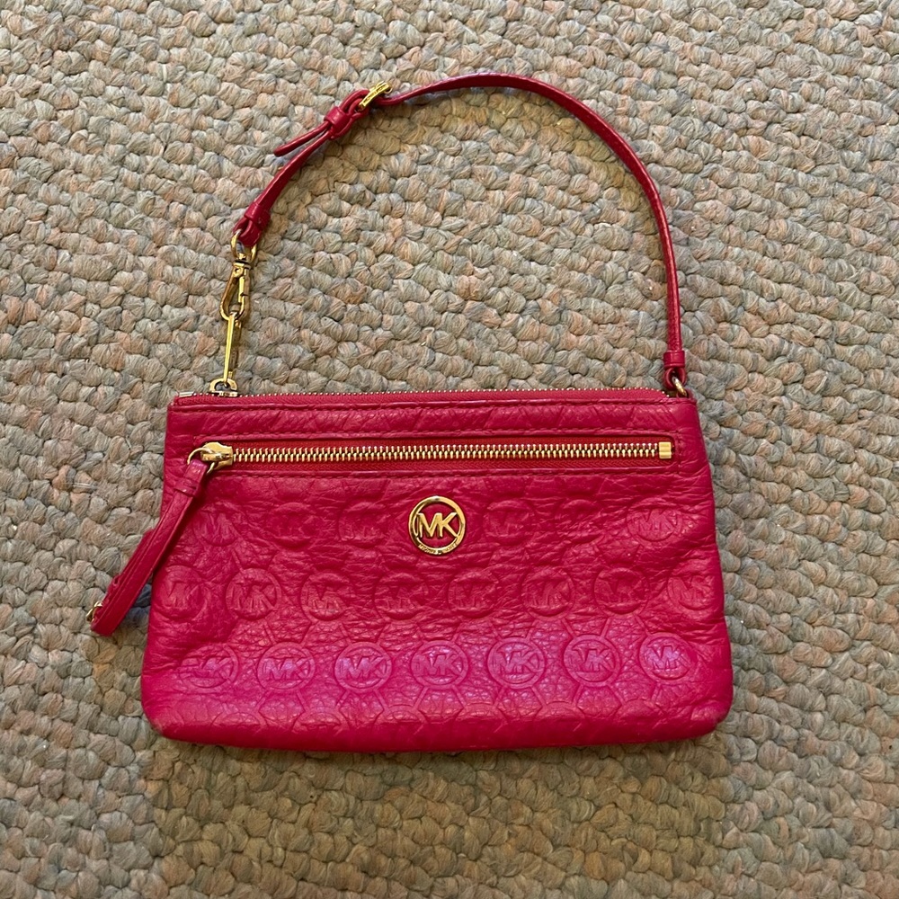 Michael Kors hot pink clutch or wristlet